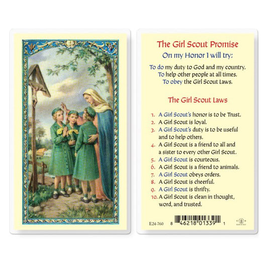 The Girl Scout Promise Holy Card