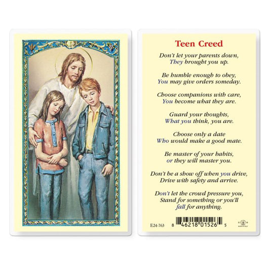 Teen Creed Christ Comforter Holy Card