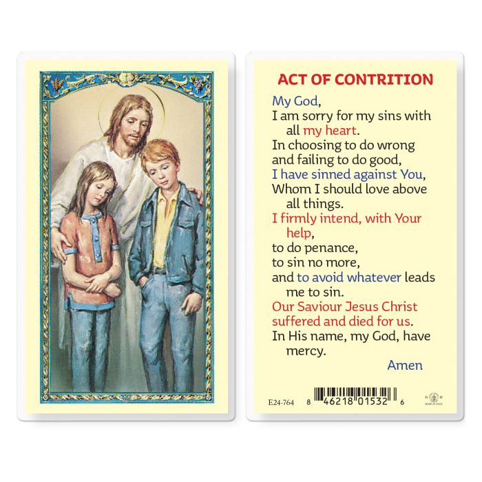 Act of Contrition the Comforter Holy Card