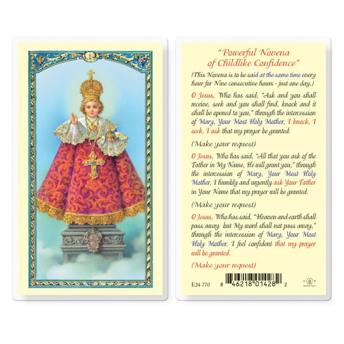 Infant of Prague Novena Holy Card