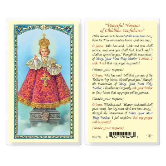 Infant of Prague Novena Holy Card
