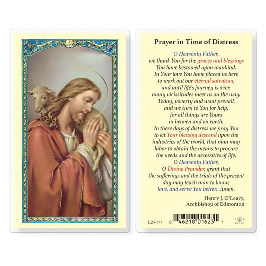 Prayer in Time of Distress Holy Card