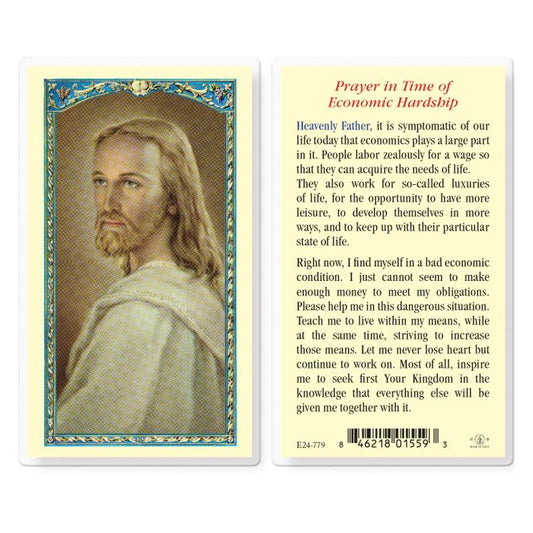 Prayer in Times of Economic Hardship Holy Card