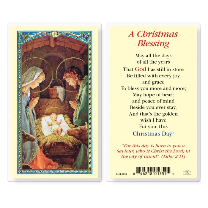 A Christmas Blessing Holy Card