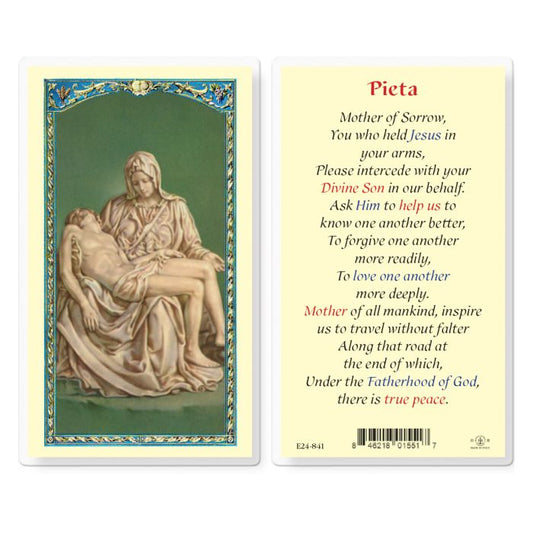 Pieta with Mother of Sorrow Holy Card