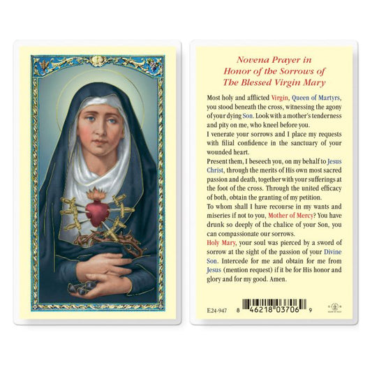 Seven Sorrows of Mary Holy Card