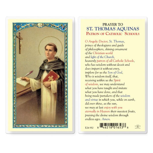 Prayer to Saint Thomas Aquinas Holy Card