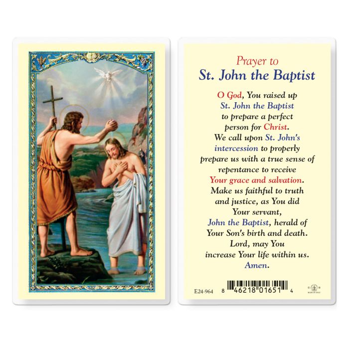 Prayer to Saint John the Baptist Holy Card