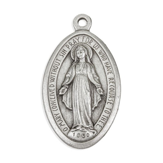 Miraculous Medal in Antiqued Silver Finish