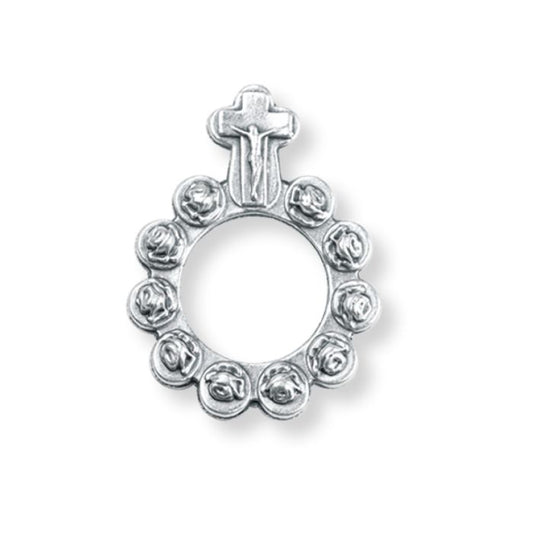 Rose Bud Rosary Ring with Cross