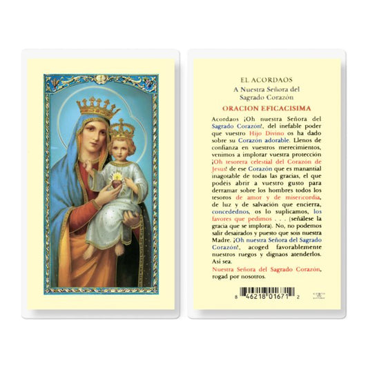 Our Lady of the Sacred Heart Holy Card