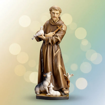 Saint Francis of Assisi with Animals Statue | Hand Carved Gifts | Multiple Sizes & Finishes