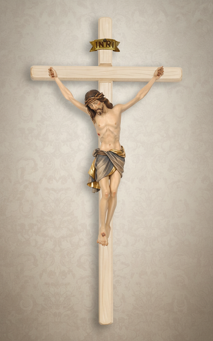 Enhanced Siena Crucifix with Neutral Stylized Background