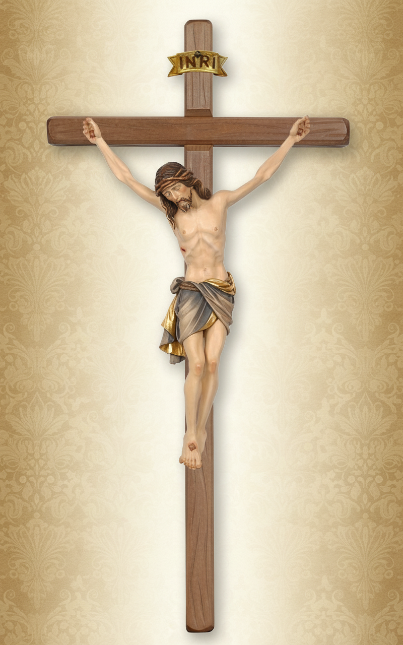 Siena Dark Stained Straight Crucifix | Multiple Sizes & Colors/Finishes