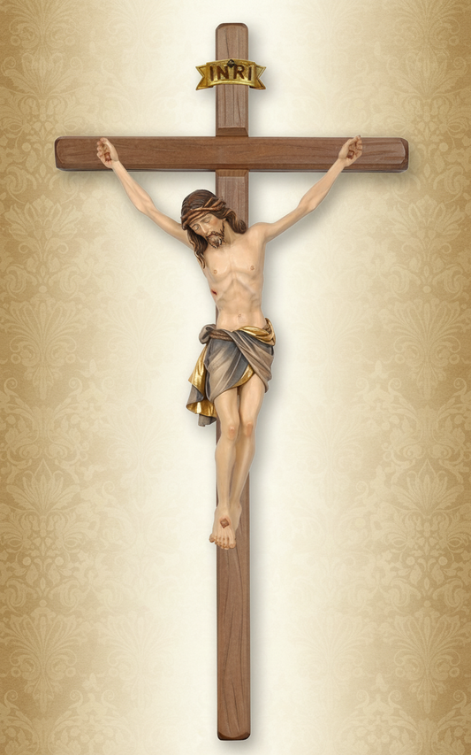 Siena Dark Stained Straight Crucifix | Multiple Sizes & Colors/Finishes