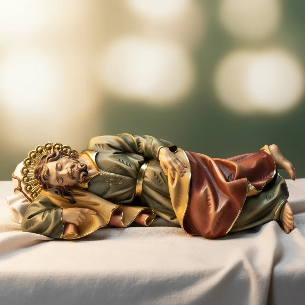 Sleeping St. Joseph | Hand Carved in Italy | Multiple Sizes & Finishes