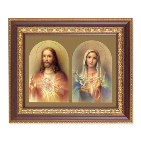 Cherry Frame with Gold Trim The Sacred Hearts Print