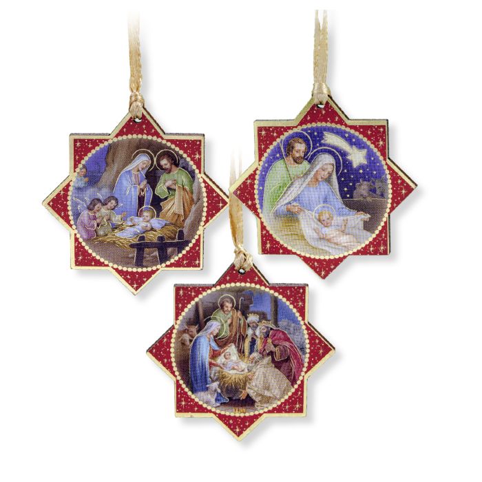 Christmas Nativity Scenes Star Ornaments
