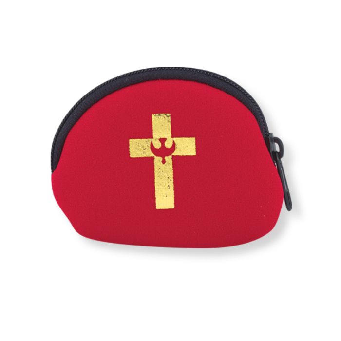 Gold Stamped Neoprene Rosary Case
