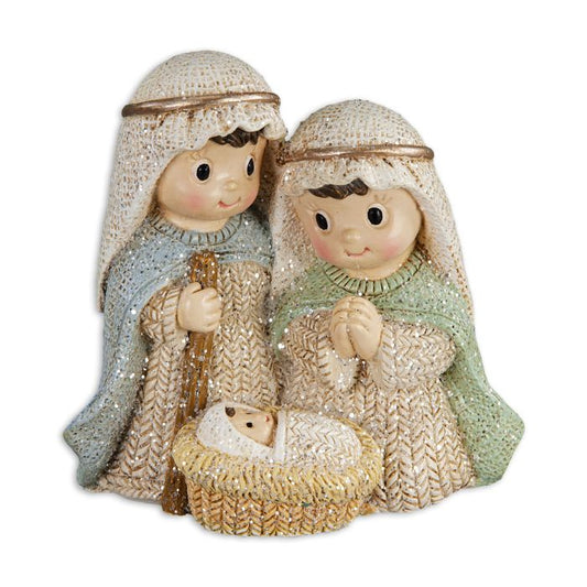 Holy Family with Gold and Glitter Accents Statuette