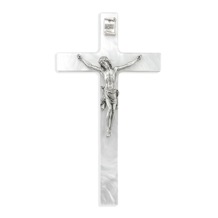 7" Pearlized White Cross