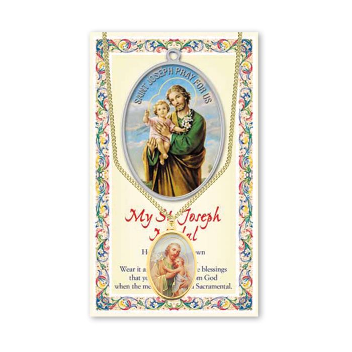 Epoxied Medal on Chain with Prayer