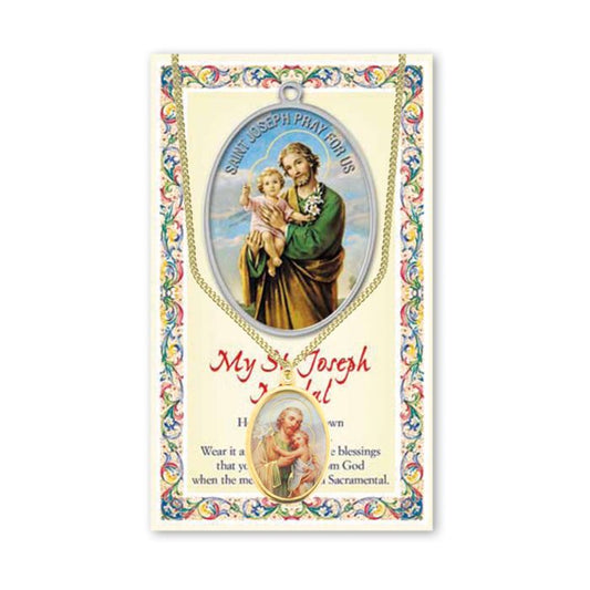 Epoxied Medal on Chain with Prayer