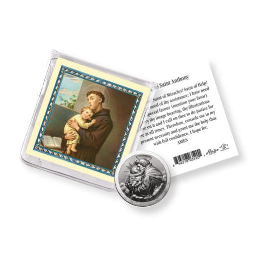 Saint Anthony Pocket Coin with a Holy Card