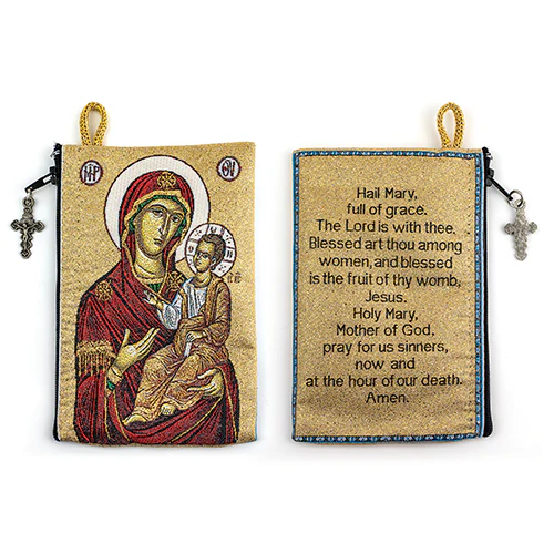 Assorted Tapestry Rosary Pouch, Jewelry & Coin Purse