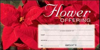 Christmas Poinsetta Flower Offering Envelopes | Pack of 100