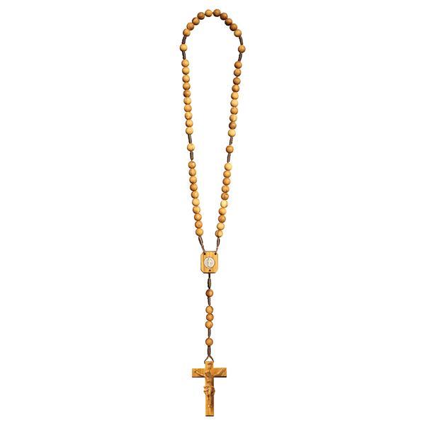 Olive Wood Rosary with Miraculous Medal Center | Made in Italy