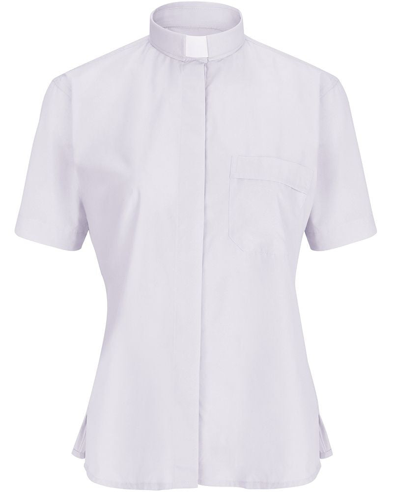 Women's Clergy Shirt | Tab Collar | Short Sleeve | White