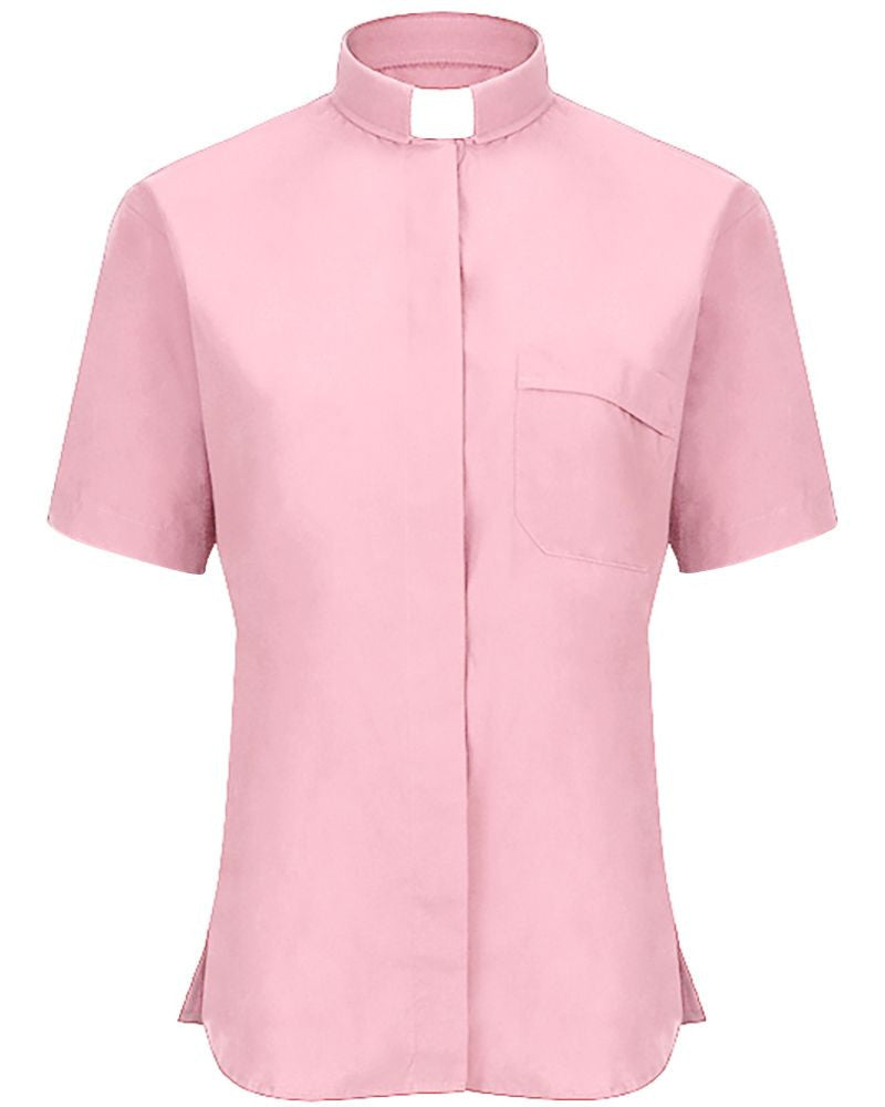 Women's Clergy Shirt | Tab Collar | Short Sleeve | Light Pink