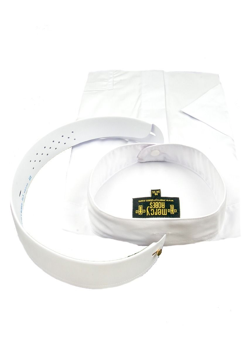 Men's Short Sleeve Neckband Shirt - White