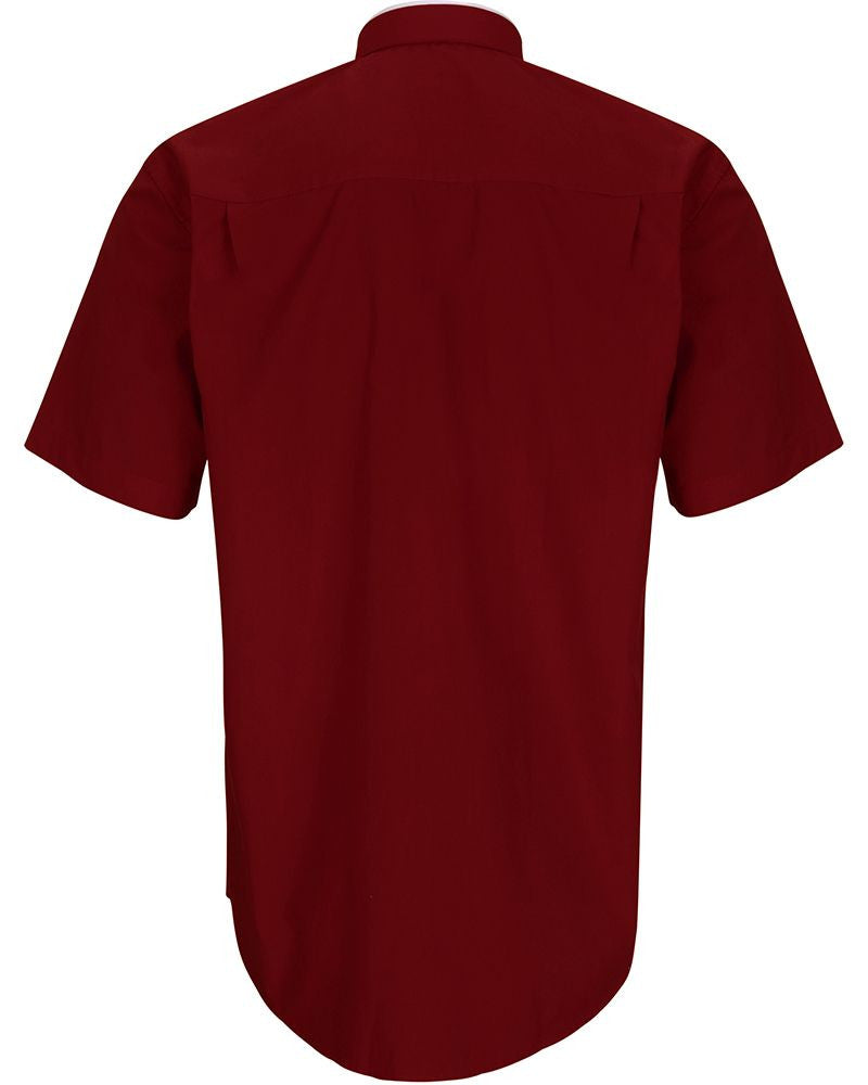Men's Clergy Shirt | Tonsure Collar | Short Sleeve | Burgundy