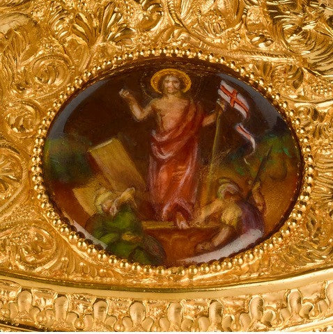 #2316 Onyx Stone & Enamel Medallion Traditional Ciborium