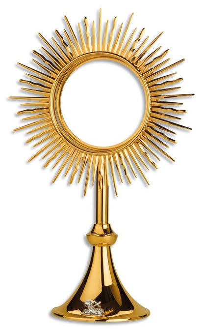 Large Paschal Lamb Monstrance | 24K Gold-Plated | Handmade In Spain | Holds 5-3/4" Host