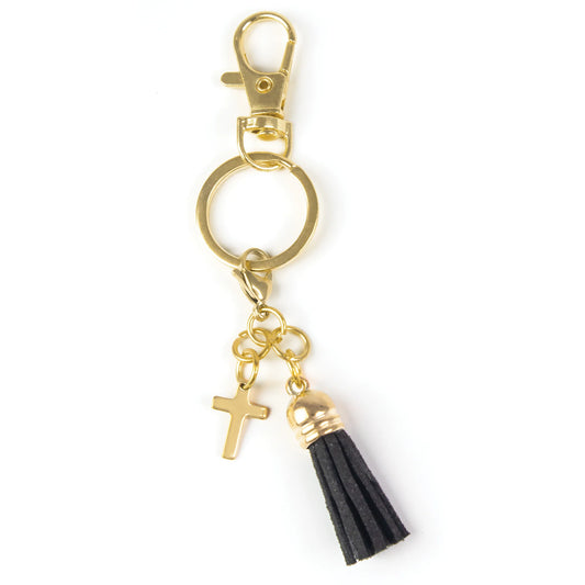 Cross Tassel Key Ring