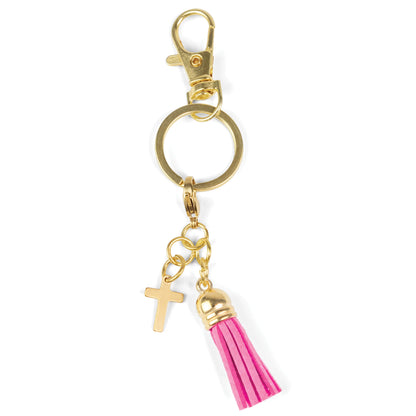 Cross Tassel Key Ring