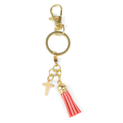 Cross Tassel Key Ring