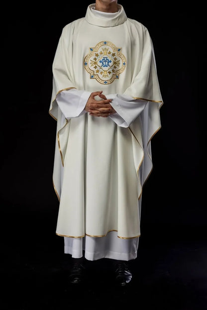 Embroidered Marian Crown Motif Chasuble