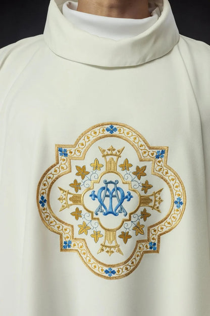 Embroidered Marian Crown Motif Chasuble