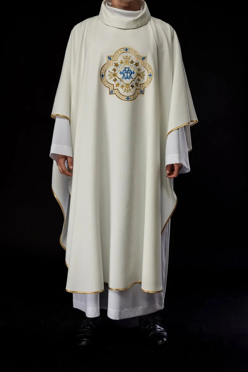 Embroidered Marian Crown Motif Chasuble