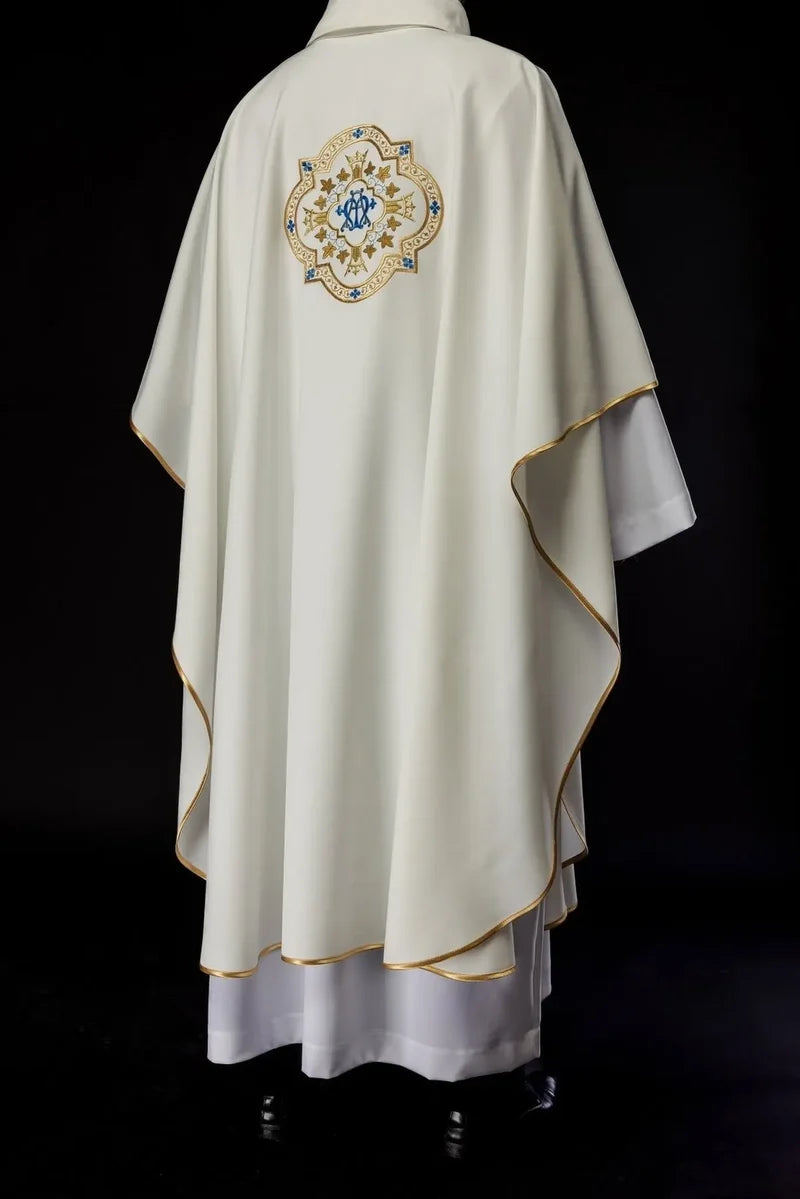 Embroidered Marian Crown Motif Chasuble