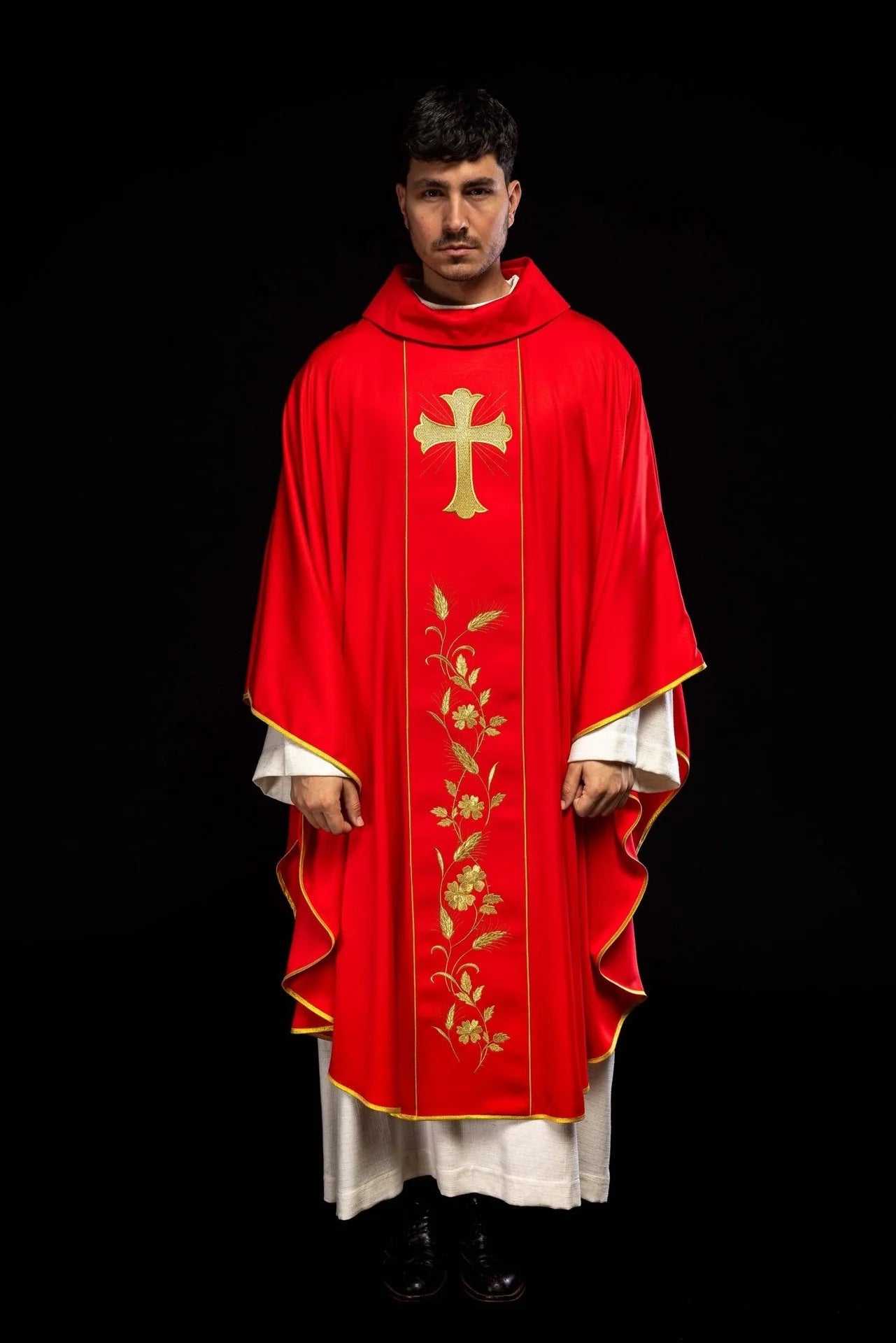Embroidered Cross Chasuble | Red