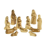 Olive Wood Nativity with Bark Roof Stable