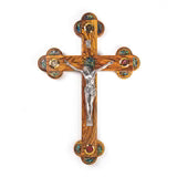 Olive Wood and Mother of Pearl Crucifix with Elements