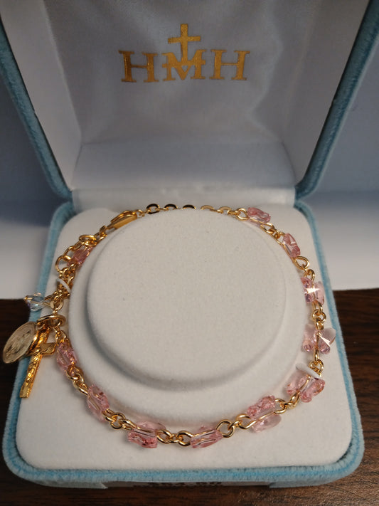 Butterfly Gold Plated Rosary Bracelet