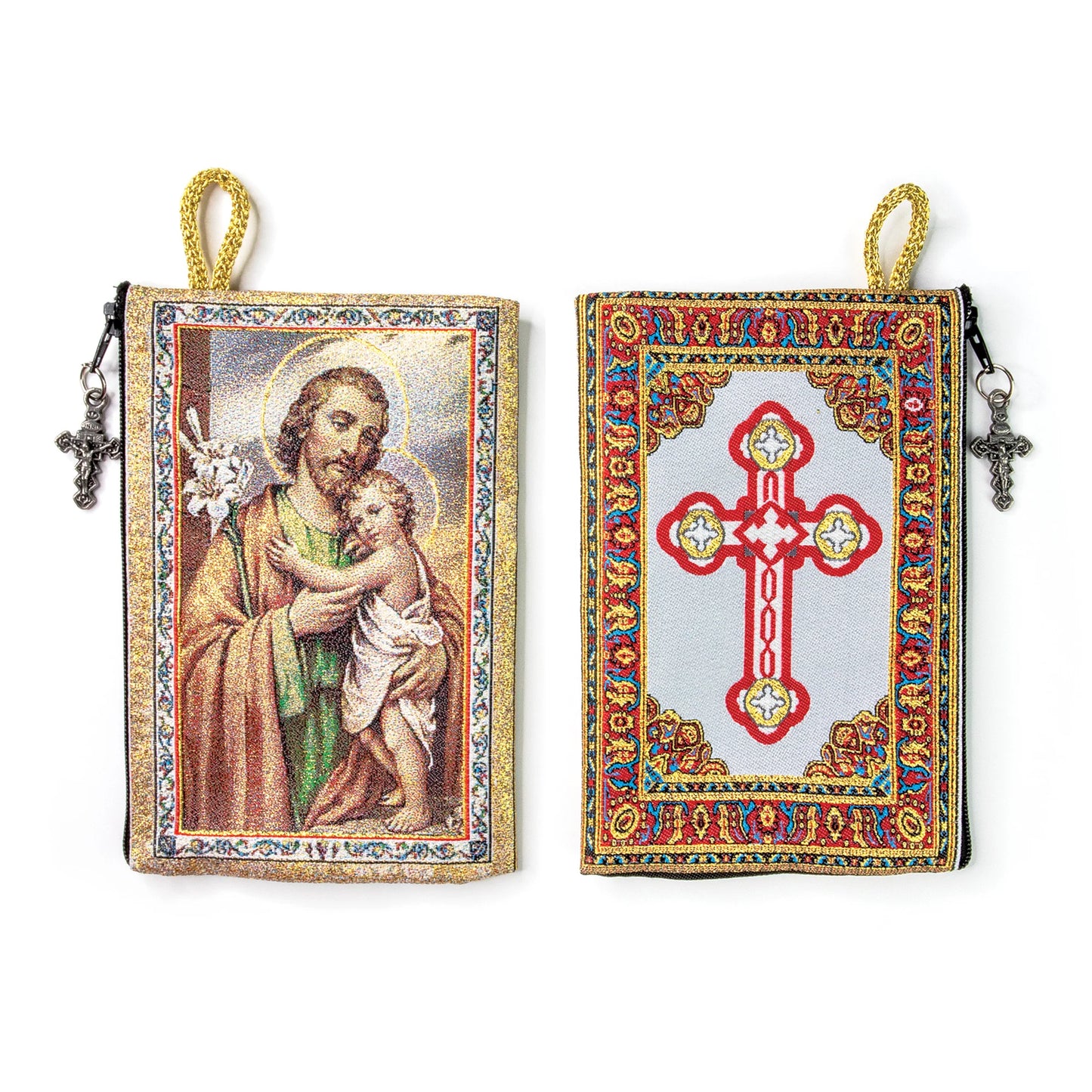 Assorted Tapestry Rosary Pouch, Jewelry & Coin Purse