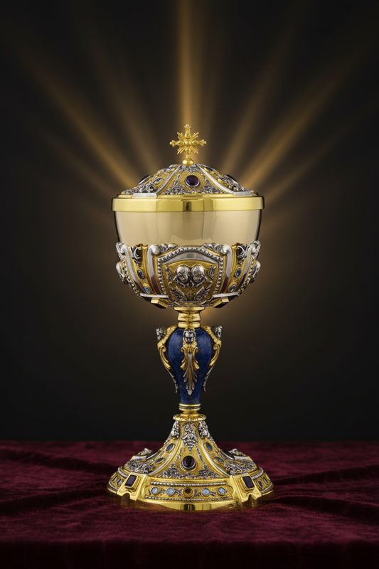 Sterling Silver Covered Ciborium - Stylized